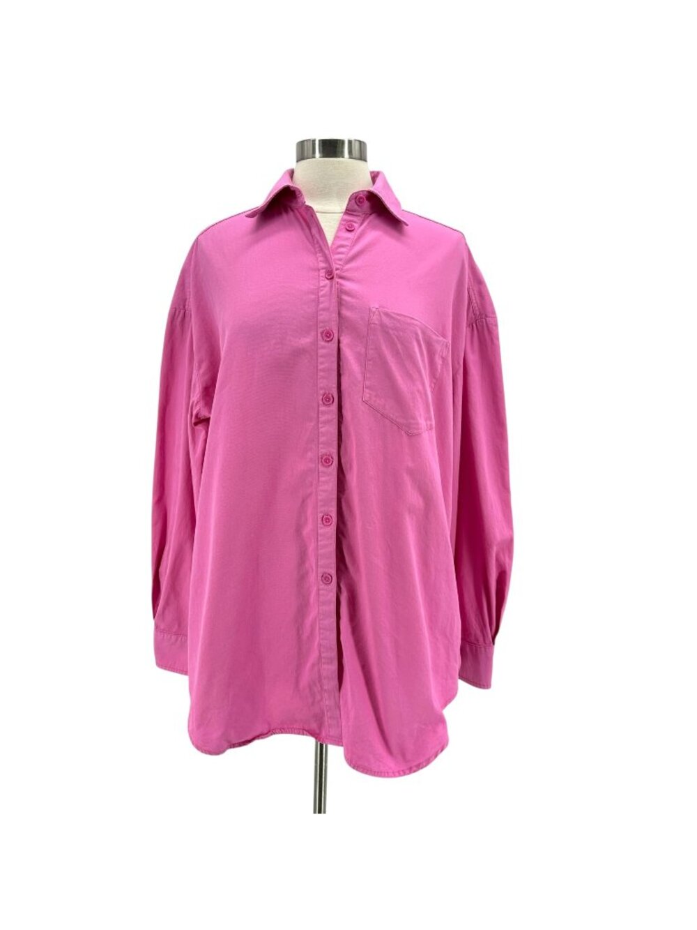 Kut From The Kloth Womens Medium Top Relaxed Fit Oversized Long Sleeve Pink